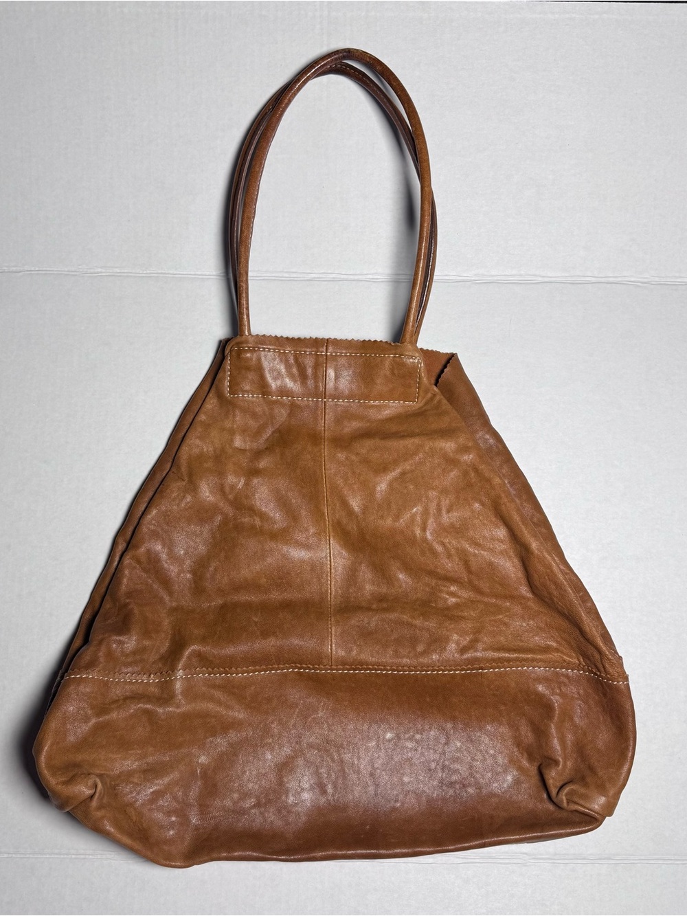 Banana Republic Chestnut Brown Soft Leather Tote bag Slouchy Shopper Lightweight
